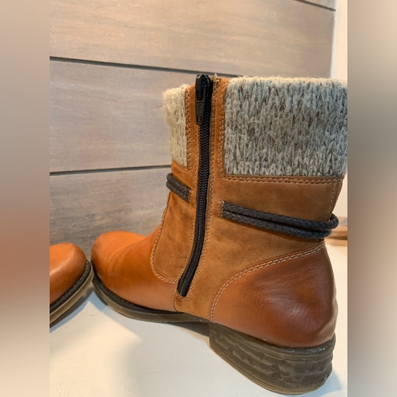 Rieker Fee 88 Womens Ankle Boot Brown Size 8.5 Leather Western Casual Preppy - Picture 9 of 10